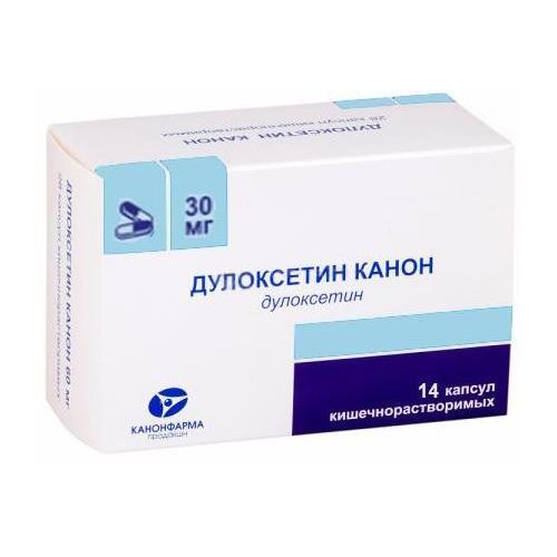 Дулоксетин Канон капсулы кишечнорастворимые 30 мг 14 шт.