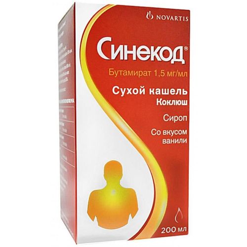 Синекод сироп 1,5 мг/мл 200 мл наличие и цены на лекарство в аптеках ...
